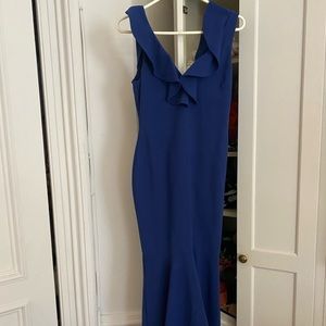 Ruffle collar Blue Dress